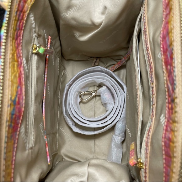 SOLD Brahmin Saltwater Taffy Small Caroline Satchel Pink Green Yellow Purple - Picture 9 of 9